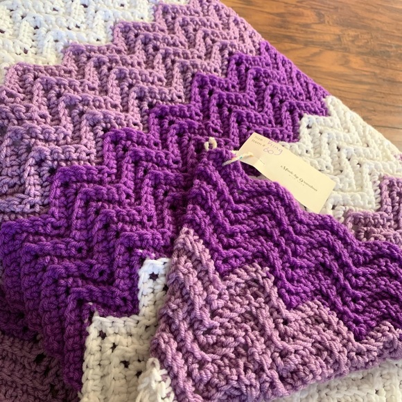 Made by Grandma Other - Chevron Crocheted King Size Blanket Hand Made